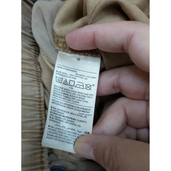 Old Navy OG Chino Pants Khaki Medium Flat Front Elastic Waist Casual - Picture 6 of 7